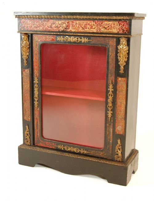 Victorian Pier Cabinet Bookcase Display French Boulle