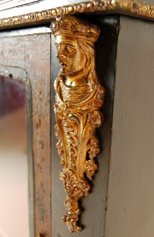 fig 1. Victorian Pier Cabinet Bookcase Display French Boulle