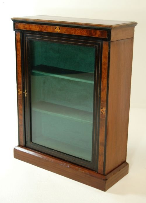 Victorian Pier Cabinet Bookcase Display Antique Inlaid