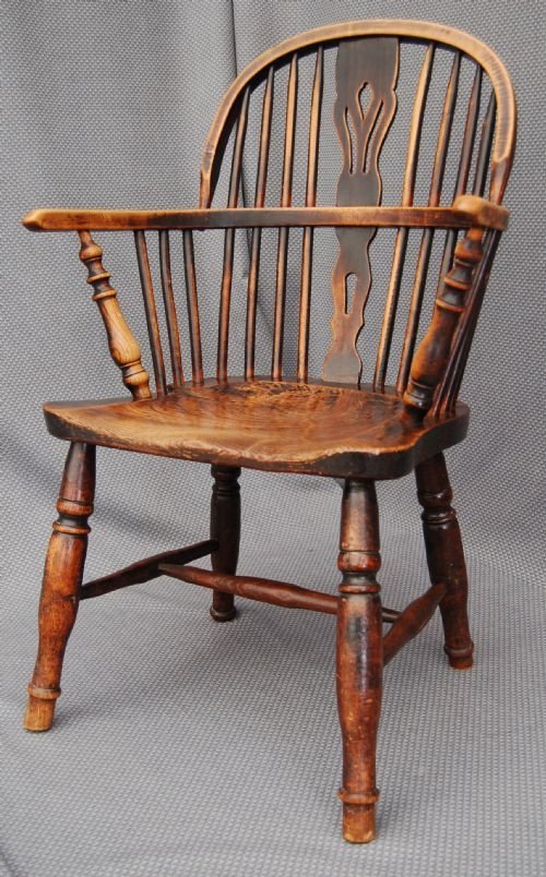 Windsor Country Elm Elbow Stick Chair Armchair C1850