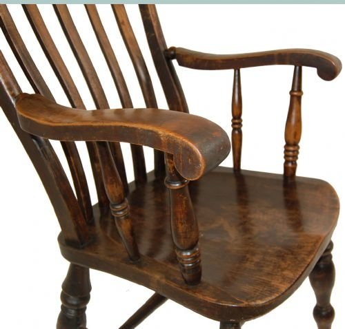fig 1. Windsor Lath Back Elm & Beech Elbow Chair Armchair 1880