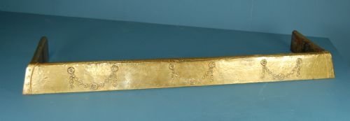 Fire Kerb Fender Fireside Hearth Brass Guard Antique