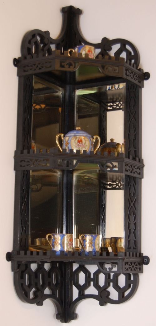 fig 3. Shoolbred Aesthetic Corner Display Mirror Shelf Whatnot