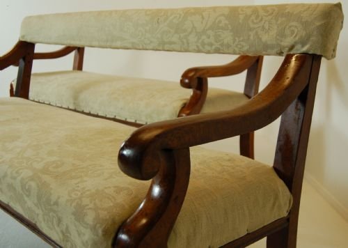 fig 1. Pair Victorian Antique Benches Sofa Couch Seat Settee