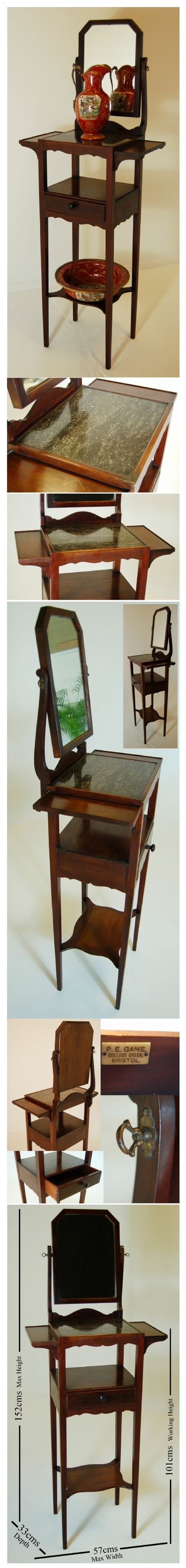 fig 4. Wash Stand Dressing Table Vanity Mirror Chest Antique