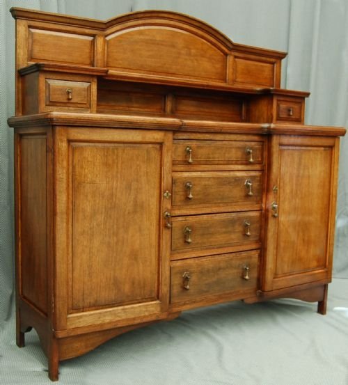 fig 1. Sideboard Walnut Cupboard Bookcase Antique Cabinet 