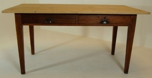 fig 2. Kitchen Dining Farmhouse Table Antique Scrub Pine Top