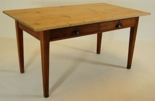 fig 1. Kitchen Dining Farmhouse Table Antique Scrub Pine Top