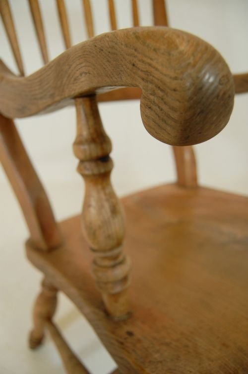 fig 1. Windsor Stick Chair Country Armchair Elm & Oak Antique