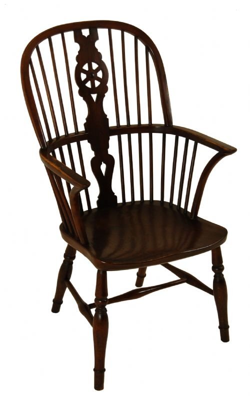 Windsor Chair Country Armchair Elm Seat Victorian