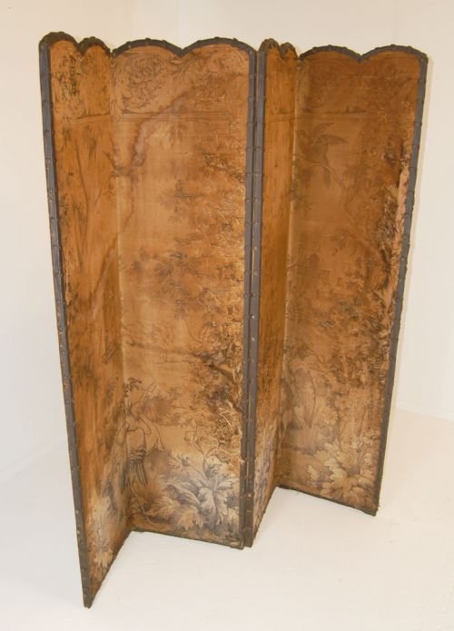 fig 1. Screen Room Divider Folding Antique Tapestry Backdrop