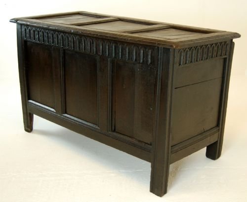 Oak Coffer Carved Chest Blanket Box Trunk Antique C1670