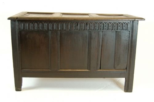 fig 1. Oak Coffer Carved Chest Blanket Box Trunk Antique c1670