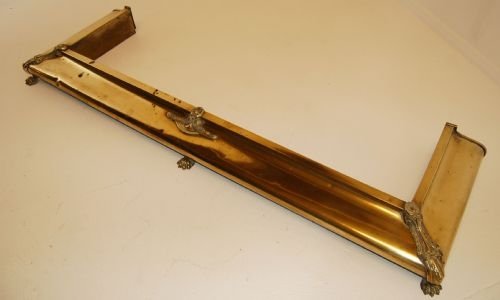 Fire Kerb Fender Fireside Hearth Brass Guard Antique