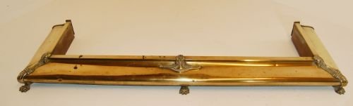 fig 1. Fire Kerb Fender Fireside Hearth Brass Guard Antique