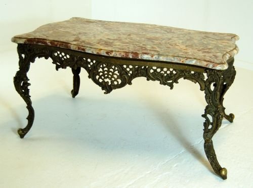 Table Coffee Occasional Marble Gilt Antique