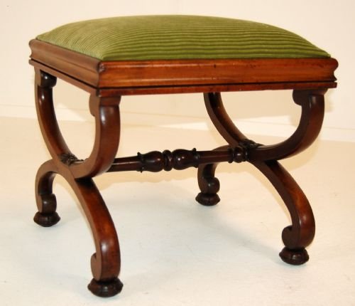Foot Stool Bench Upholstered Seat Pouffe C1820 Regency