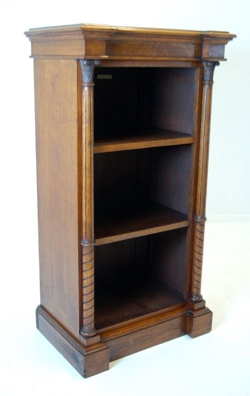 Oak Bookcase Display Antique Victorian Library Cabinet