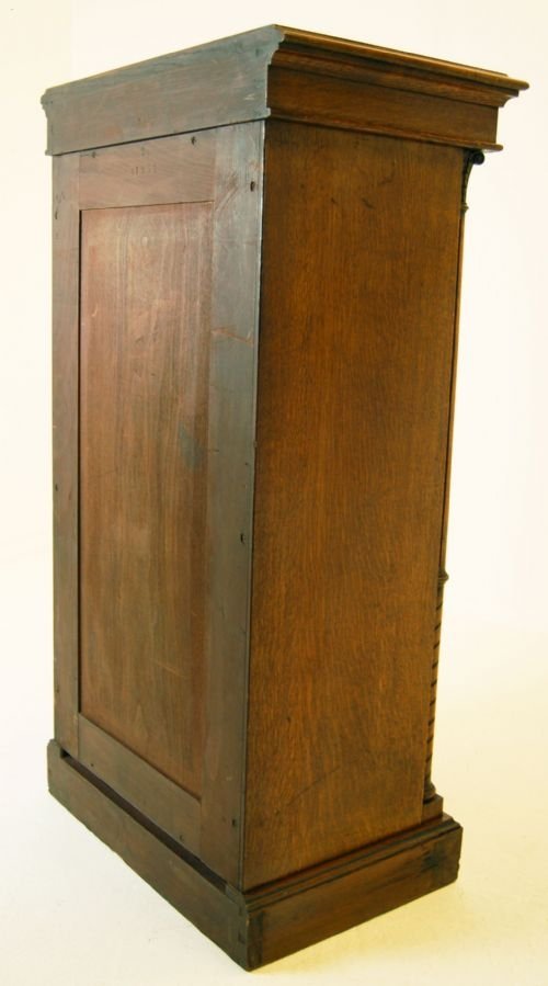 fig 2. Oak Bookcase Display Antique Victorian Library Cabinet