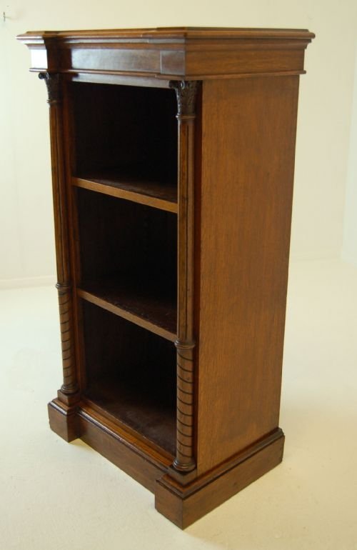 fig 3. Oak Bookcase Display Antique Victorian Library Cabinet