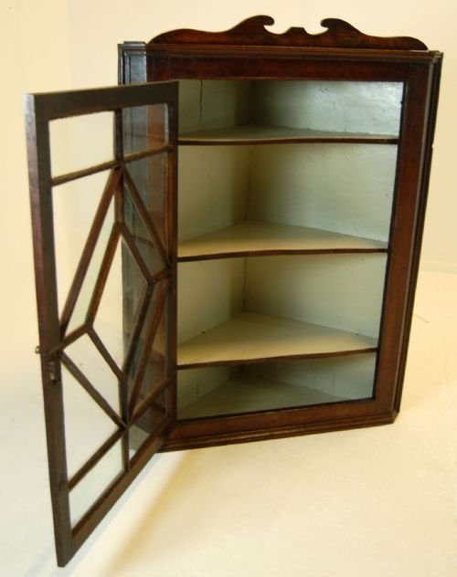 fig 1. Oak Corner Cupboard Cabinet Case Antique Hanging c1780