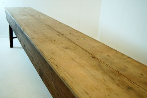 fig 1. Victorian Antique Table Narrow Long Kitchen Elm & Pine