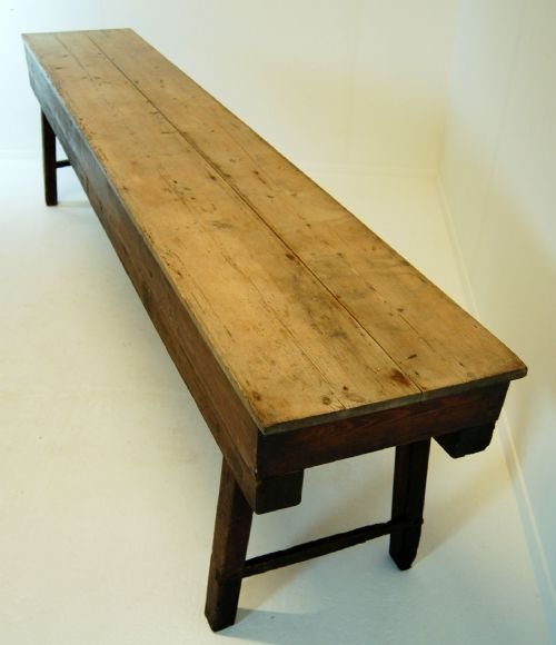 fig 2. Victorian Antique Table Narrow Long Kitchen Elm & Pine