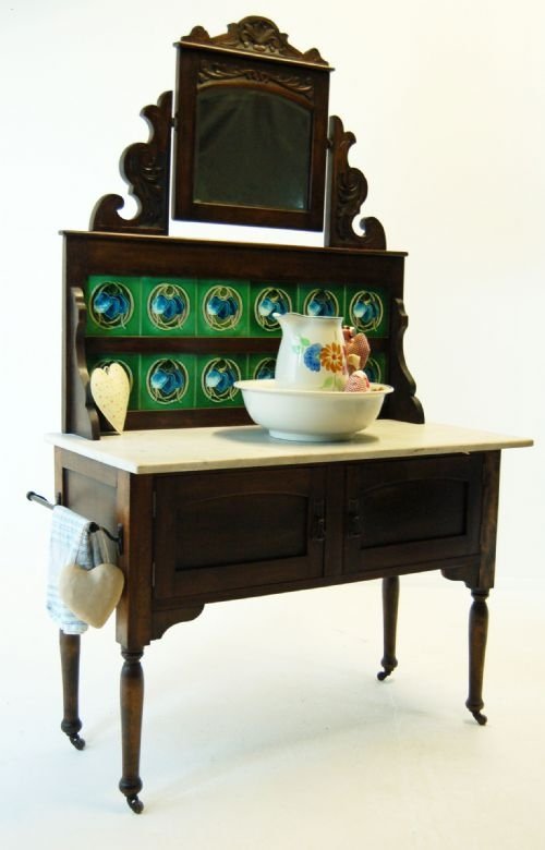 fig 3. Dressing Table Vanity Unit Wash Stand Antique Marble