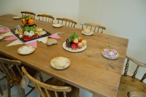 fig 1. Kitchen Table Large Seats 10 Antique Beech Hardwood