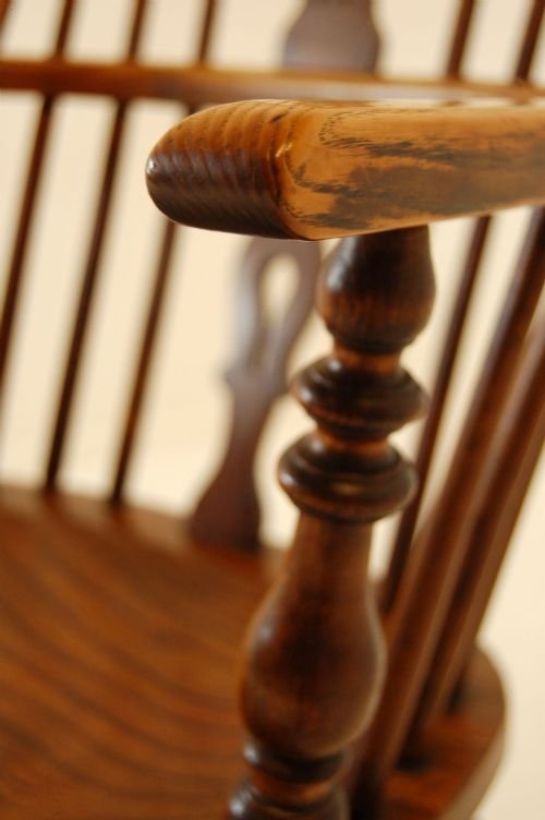 fig 3. Windsor Country Yew Elm Crinoline Stretcher Stick Chair