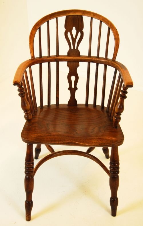 fig 2. Windsor Country Yew Elm Crinoline Stretcher Stick Chair