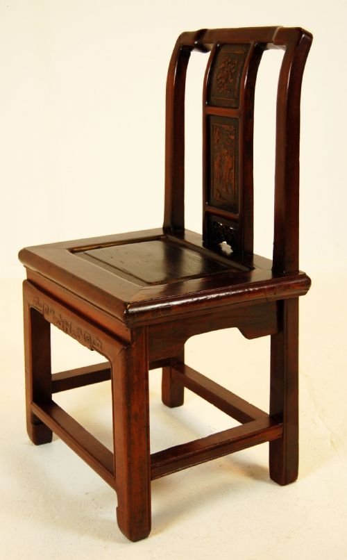fig 1. Chinese Victorian Antique Hardwood Hall Chair c1860