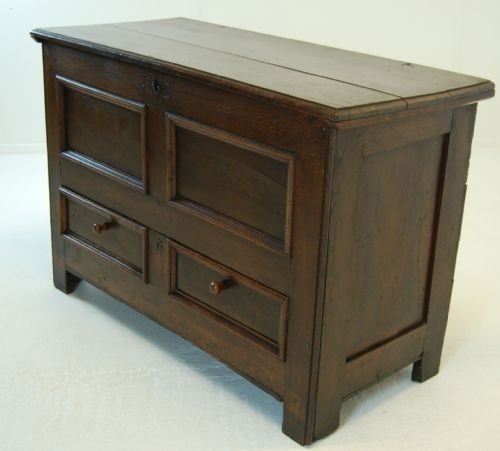 Oak Coffer on Chest Drawers Box Trunk Mule Chest C1780