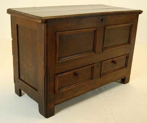 fig 1. Oak Coffer on Chest Drawers Box Trunk Mule Chest c1780
