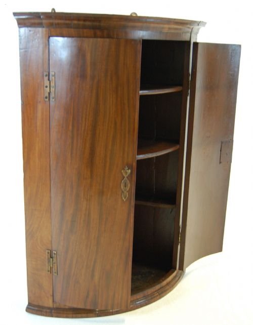 fig 3. Fine Bow Corner Cupboard Cabinet Antique Georgian c1780