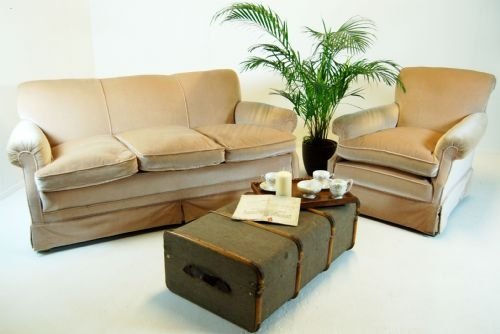 Sofa 2 Seater Antique Victorian Suite Couch & Armchair