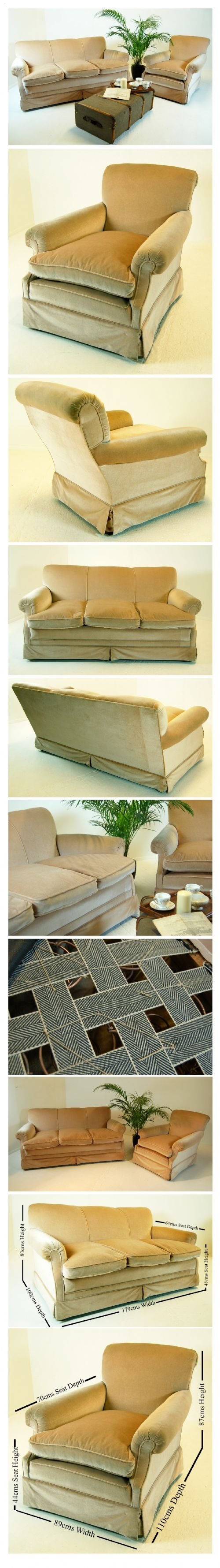 fig 4. Sofa 2 Seater Antique Victorian Suite Couch & Armchair