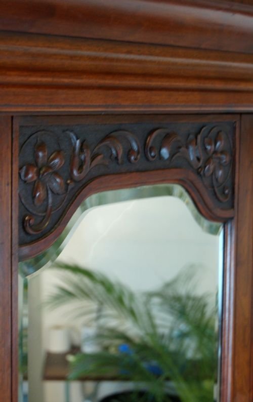 fig 3. Edwardian Walnut Wardrobe Linen Press Armoire Antique
