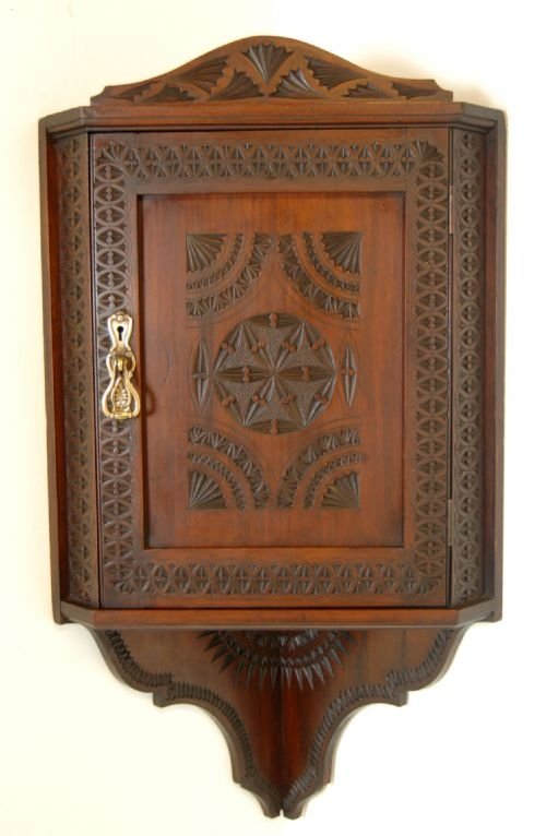 Walnut Corner Display Shelf Antique Cabinet Cupboard