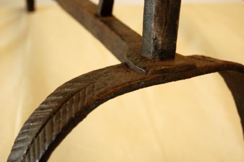 fig 1. Pair Fire Dogs Wrought Iron Antique Original French