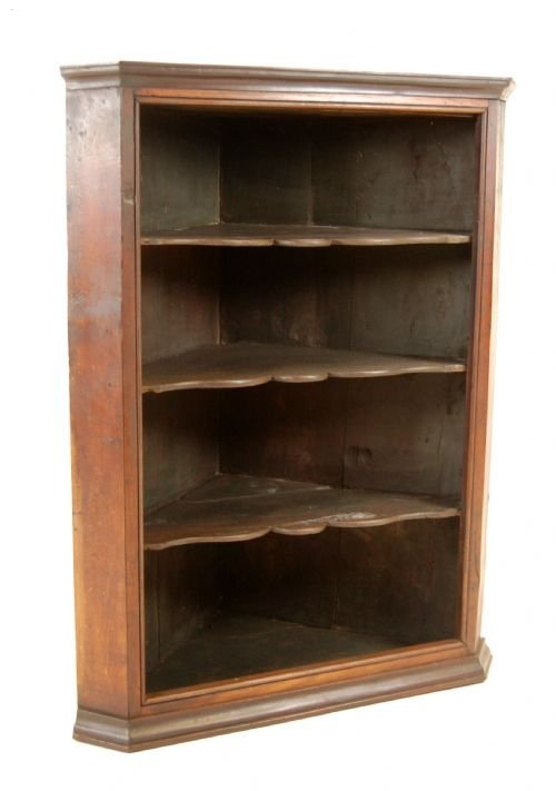 fig 1. Oak Corner Cupboard Cabinet Display Case Antique c1800