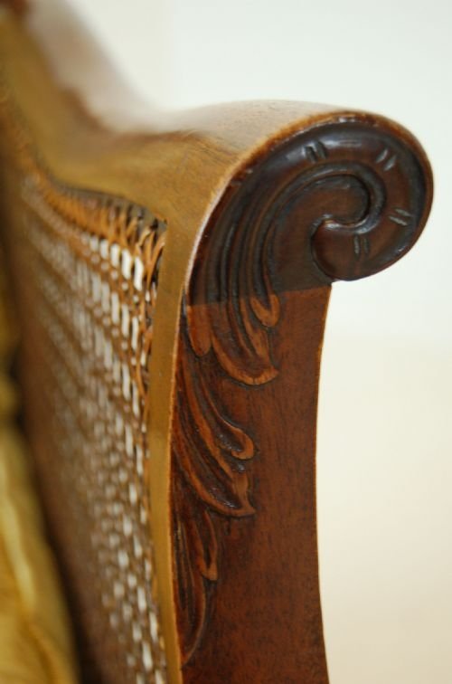 fig 3. Pair Antique Armchairs Caned Bergere Club Chair c1900