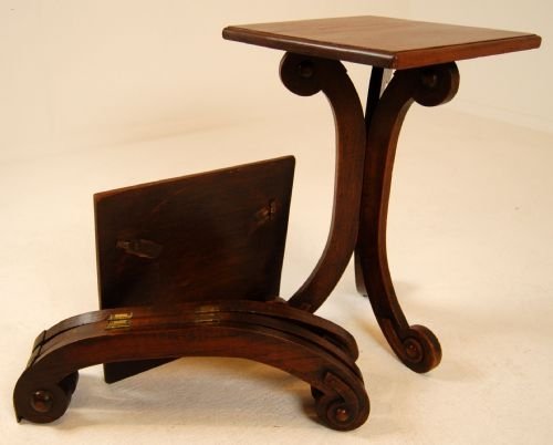 fig 2. Pair Antique Oak Tables Side Small Occasional Folding