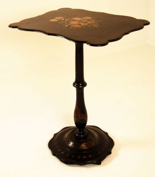 Table Side Tea Antique Small Occasional Papier Mache