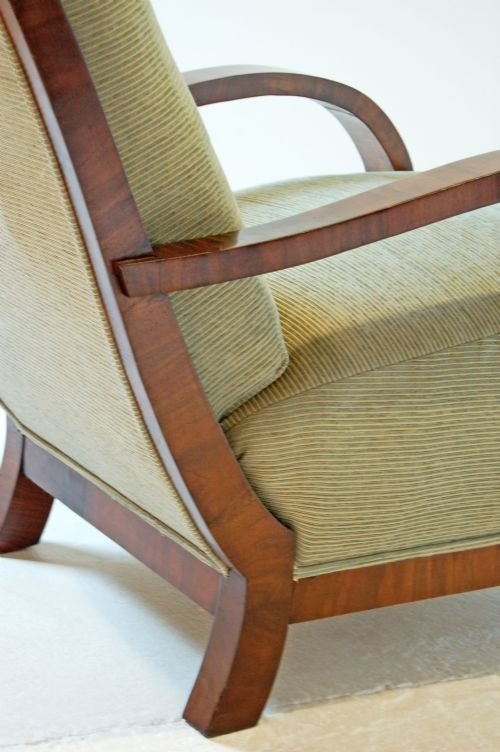 fig 1. Art Deco Original Pair Antique Armchairs Club Chair