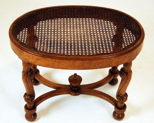 fig 1. Bergere Walnut Table Side Tea Dressing Stool Antique