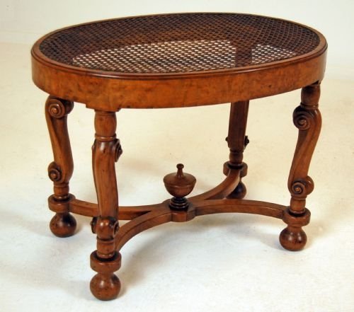 Bergere Walnut Table Side Tea Dressing Stool Antique