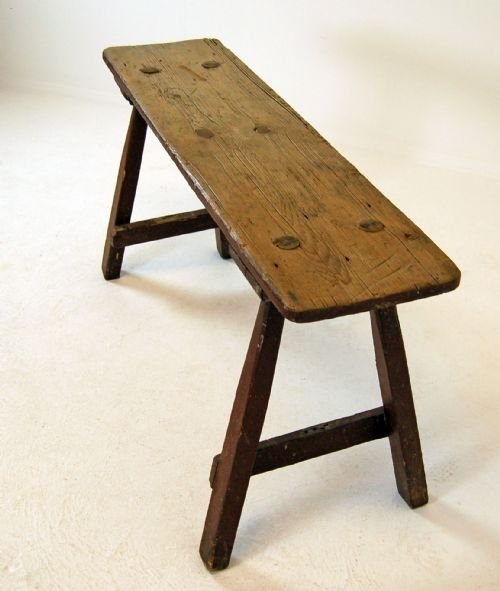 Victorian Antique Elm Bench Seat Sofa Kitchen Farmhouse