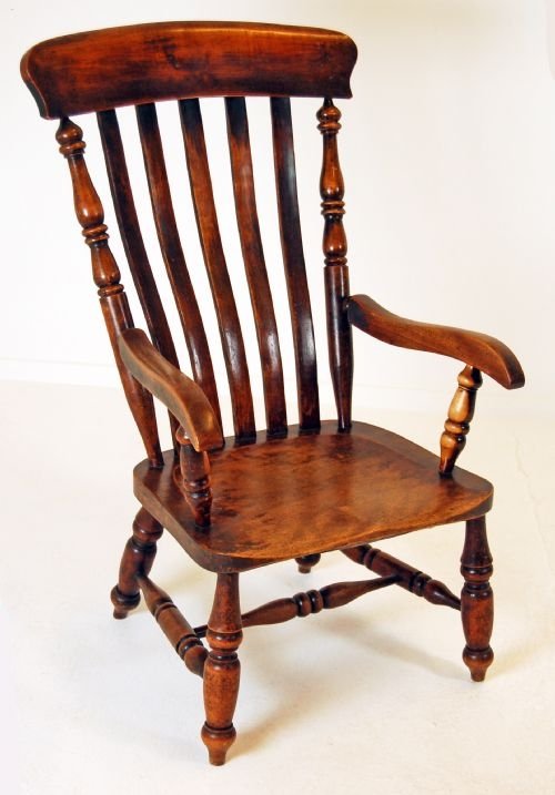 Windsor Lath Back Elbow Chair Armchair Country C1870