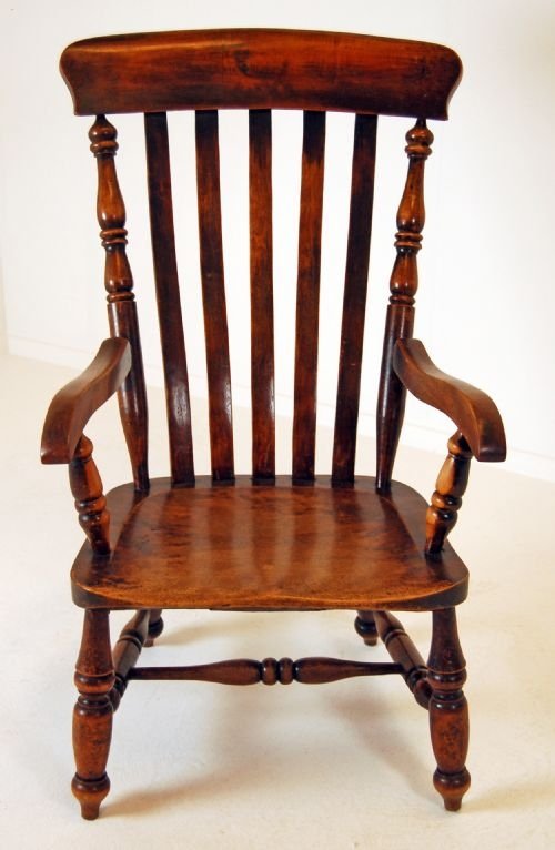 fig 1. Windsor Lath Back Elbow Chair Armchair Country c1870